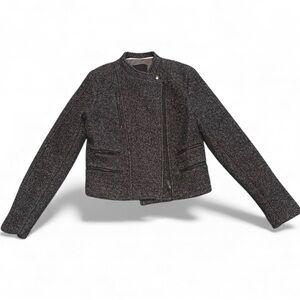 Banana Republic motorcycle style boiled wool‎ gray jacket.